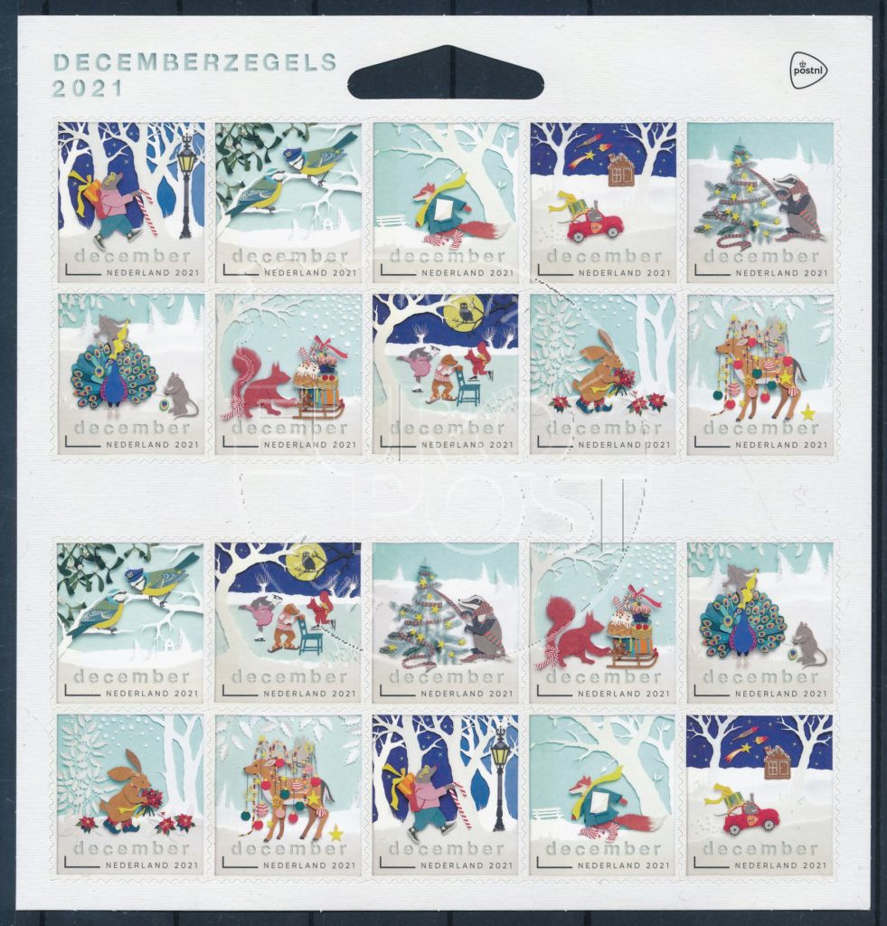 Hoja de sellos de diciembre de Países Bajos 2021