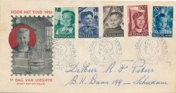 Pays-Bas 1951 FDC Enfant avec adresse écrite E6
