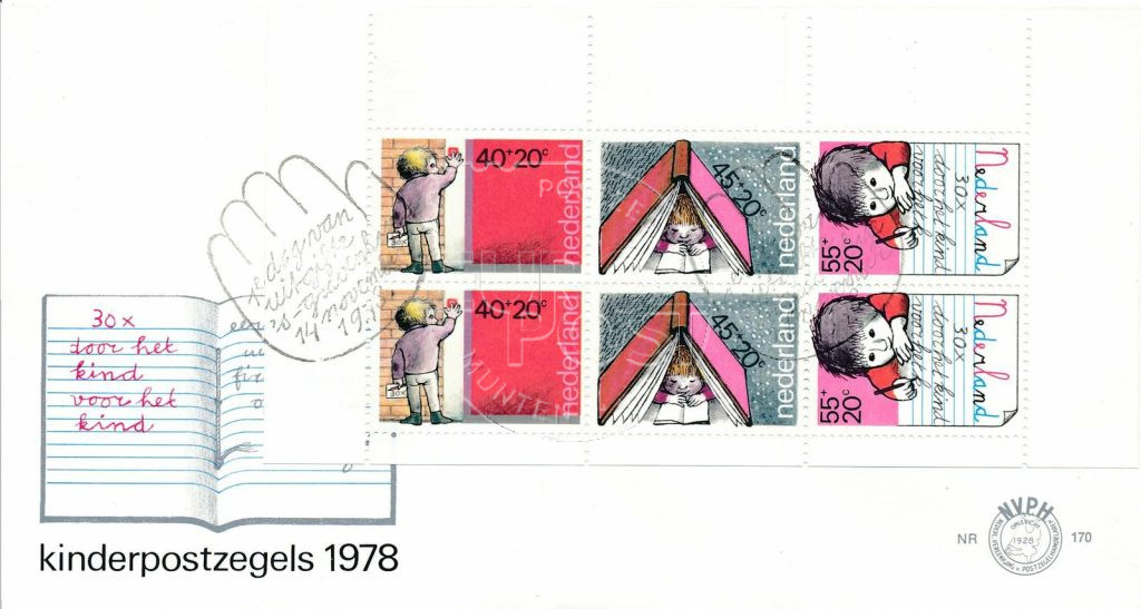 Nederland 1978 FDC Blok Kinderzegels onbeschreven E170A