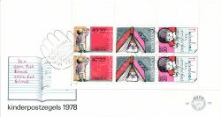 Países Bajos 1978 FDC Bloque de sellos para niños sin escritura E170A