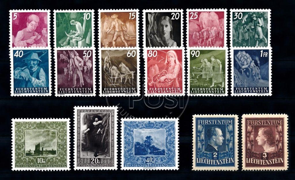Liechtenstein 1951 Complete jaargangen postzegels postfris
