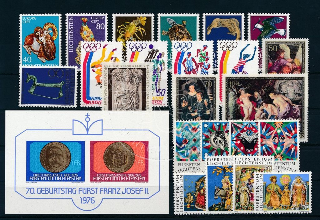 Liechtenstein 1976 Volumes complets de timbres MNH