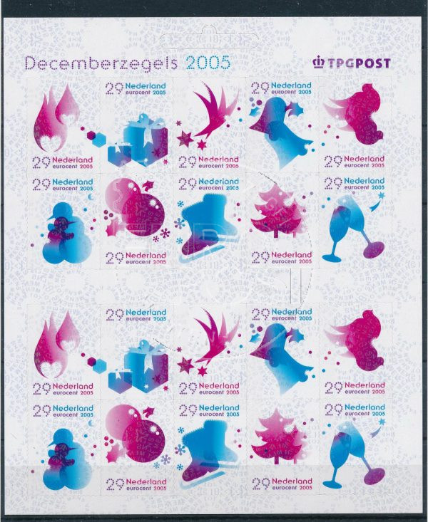 Niederlande 2005 Bogen mit Dezember-Briefmarken NVPH V2371-80