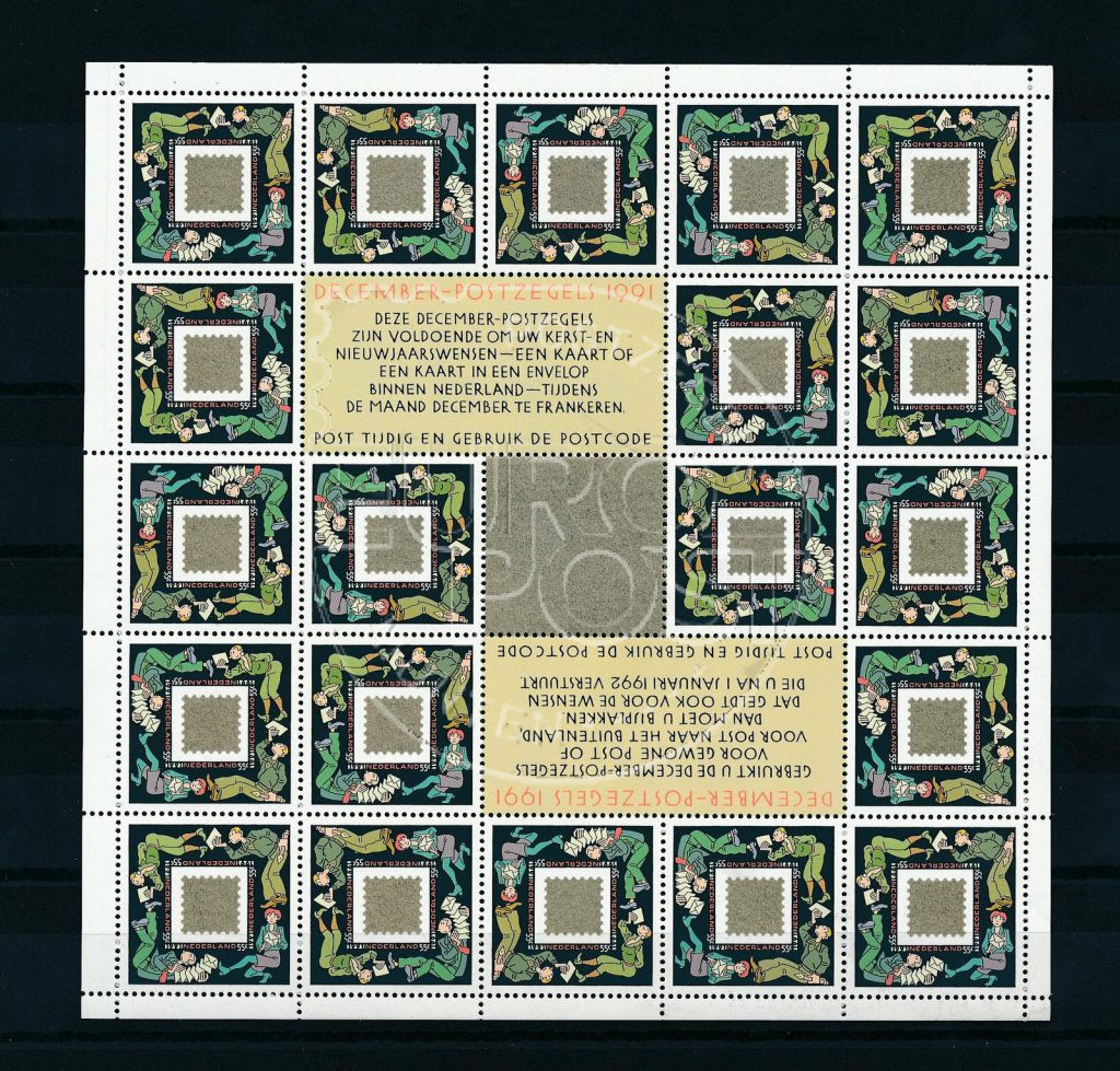 Niederlande 1991 Bogen mit Dezember-Briefmarken NVPH V1487