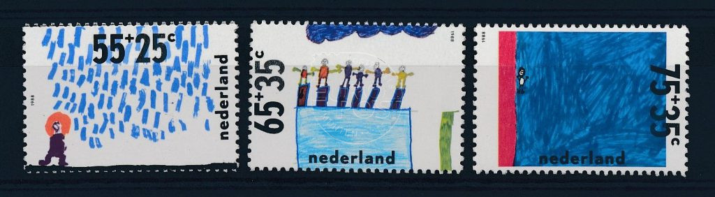 Paesi Bassi 1988 Francobolli per bambini, bambino e acqua NVPH 1415-17