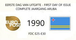 Aruba 1990 Complete jaargang Eerste Dag Enveloppen