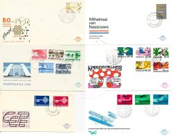 Envelopes do primeiro dia do volume completo da Holanda 1968