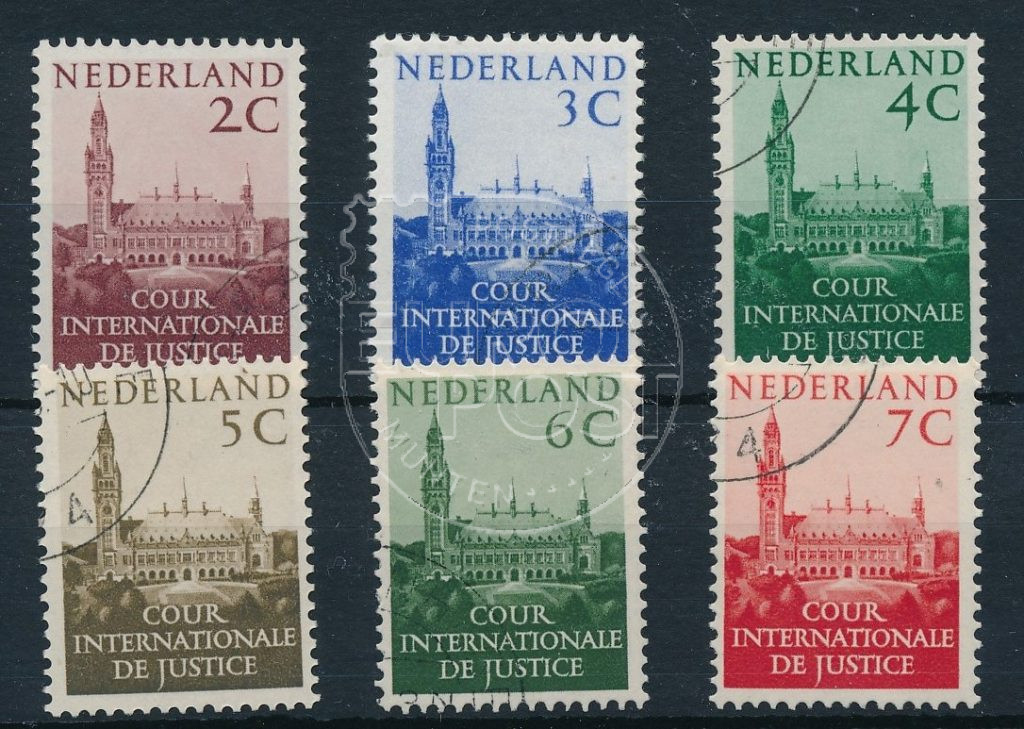 Nederland 1951-1953 Dienstzegels Cour Internationale de Justice Vredespaleis NVPH D27-D32