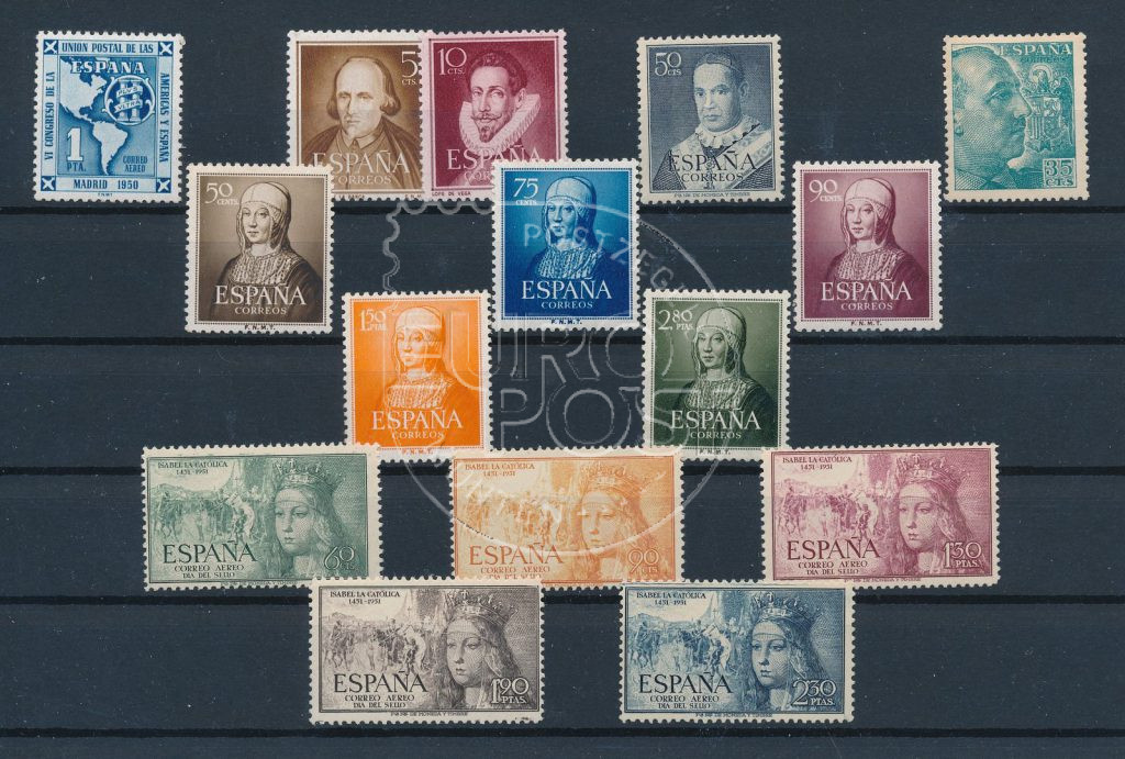 Espanha 1951 Volume completo de selos MNH