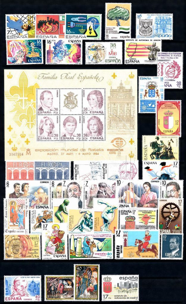 Spagna 1984 Volume completo di francobolli MNH