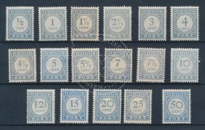 Nederland 1912-1920 Complete serie Portzegels P44-P60 Postfris - met certificaat -