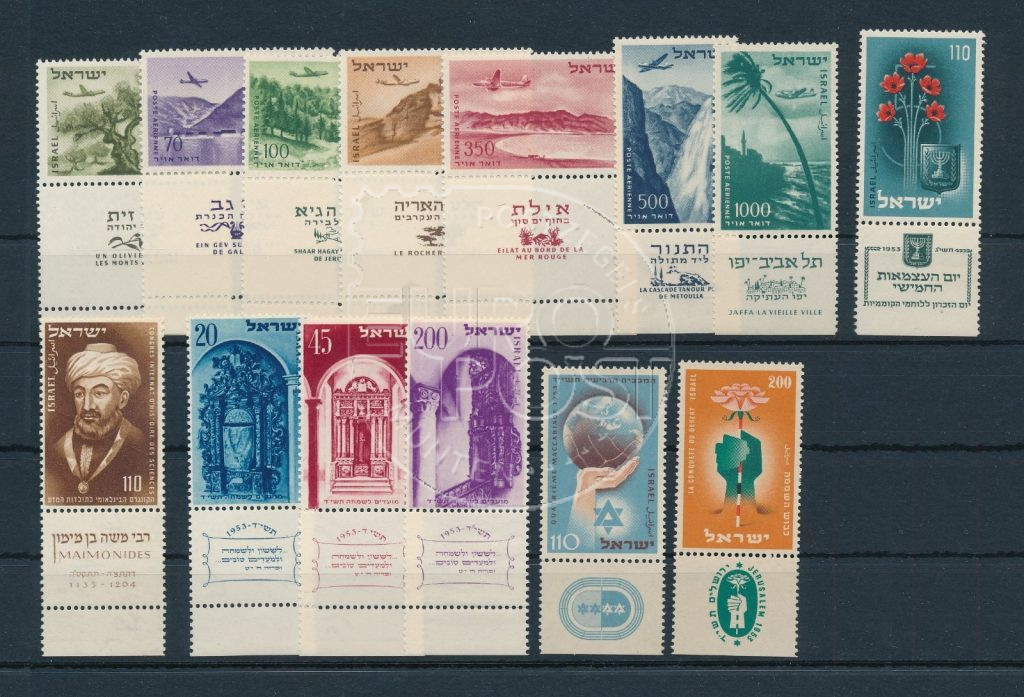 Israel 1953 Complete jaargang postzegels met full-tab postfris