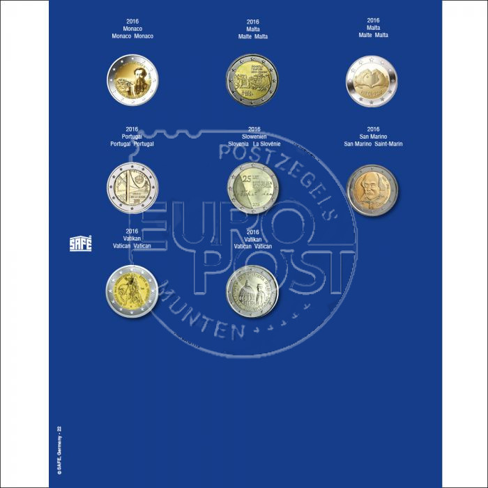 Album Portamonete SAFE 763 – Mini Da Tasca, 10 Fogli Per 80 Monete Fino A 38mm, Euro