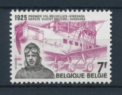 Bélgica 1975 50º aniversário da primeira ligação aérea Bruxelas-Kinshasa OBP 1782 MN
