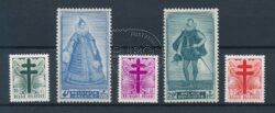België 1948 Tuberculose zegels Portretten Senaat III OBP 787-791 Postfris