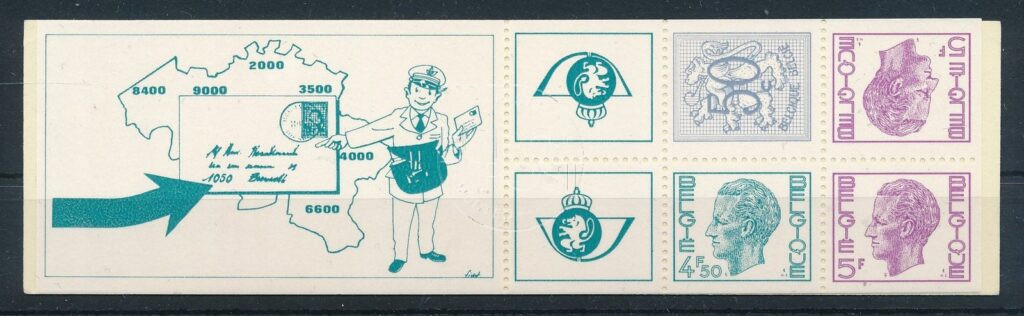 België 1975 Cijfer op heraldieke leeuw OBP Postzegelboekje 12 Postfris