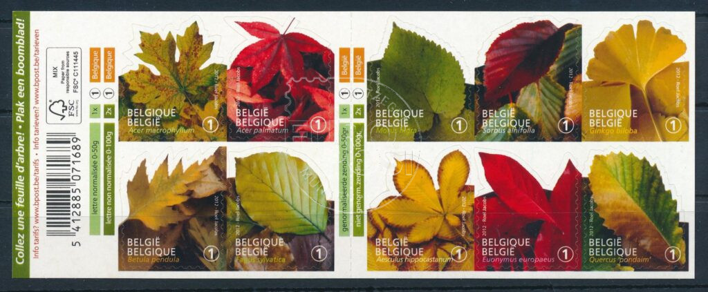 Belgique 2012 Coller une feuille d'arbre OBP Carnet de timbres 132 MNH