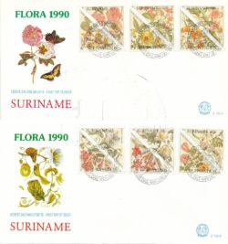 Suriname 1990 FDC Flores E139A-B