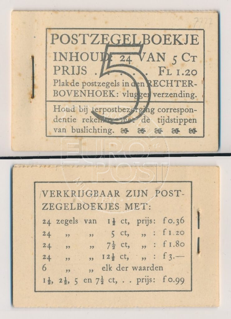 Paesi Bassi 1941 Libretto di francobolli PZ50-N