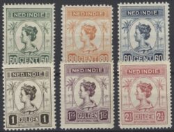 Nederlands Indië 1913-1931 Koningin Wilhelmina Nvph 129-134  Ongebruikt