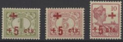 Nederlands Indië 1915 Rode Kruis zegels NVPH 135-137  Ongebruikt