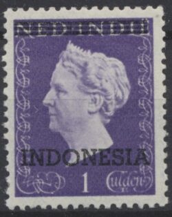 Indonesien 1949 Aufdruck mit 3 STREIFEN Indonesien zur Ausgabe Niederländisch-Ostindien NVPH 371 Unbenutzt