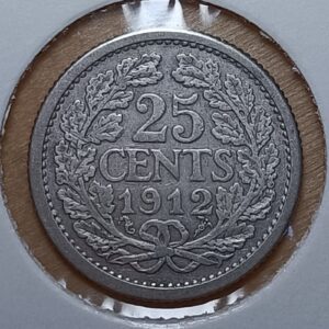 Nederland 1912 Wilhelmina 25 cent Fraai +