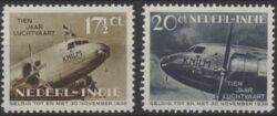 Nederlands Indië 1938 Geregelde Indische Luchtvaart 10 jaar NVPH 239-240  Ongebruikt