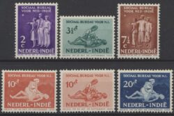 Nederlands Indië 1939 Sociaal Bureau NVPH 266-271  Ongebruikt