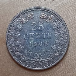 Paesi Bassi 1906 Wilhelmina 25 centesimi Splendor