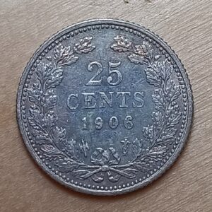 Nederland 1906 Wilhelmina 25 cent Pracht