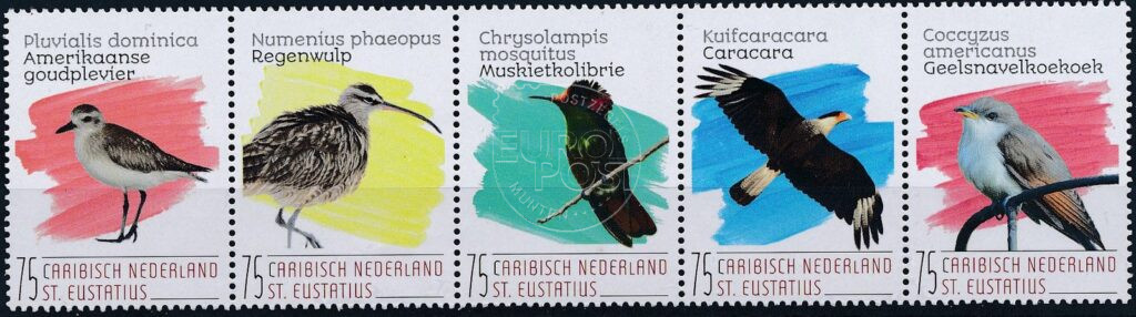 Caribbean Netherlands 2020 Birds Sint Eustatius strip of 5 stamps NVPH 227 MNH