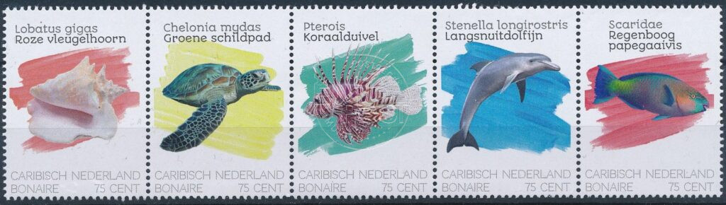 Caribisch Nederland 2020 Zeeleven Bonaire strip van 5 zegels NVPH 234 Postfris