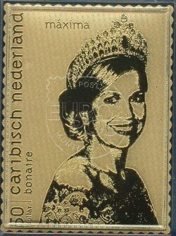 Caribisch Nederland 2021 Gouden postzegel Koningin Maxima Bonaire NVPH 237 Postfris