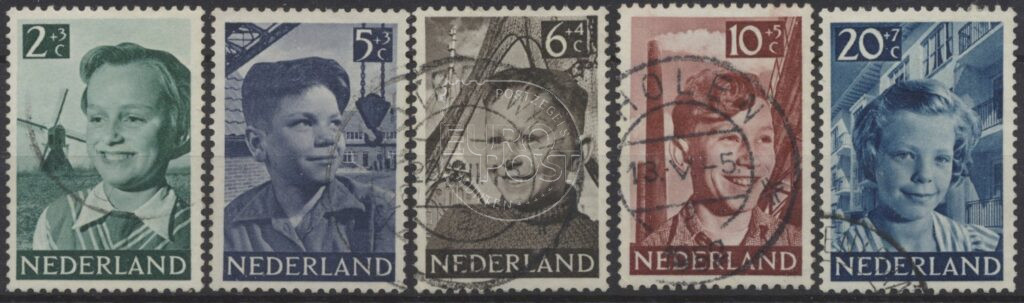 Paesi Bassi 1951 Francobolli per bambini NVPH 573-577 Timbrato
