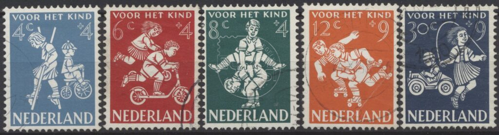 Holanda 1958 Selos infantis NVPH 715-719 Carimbados