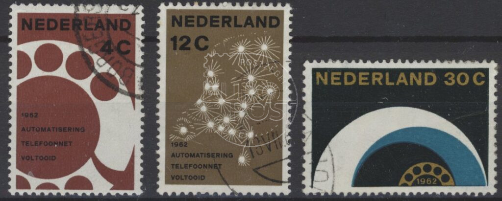 Países Bajos 1962 Automatización de redes telefónicas NVPH 771-773 Estampado