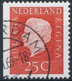 Países Bajos 1969 Reina Juliana Regina - rojo NVPH 939 Estampado