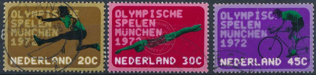 Nederland 1972 Olympische Spelen Munchen NVPH 1012-1014 Gestempeld