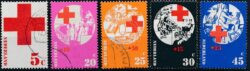 Pays-Bas 1972 Timbres Croix-Rouge NVPH 1015-1019 Estampillés