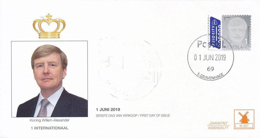 Nederland 2019 FDC Frankeer Willem-Alexander 1 Internationaal W307