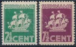 Suriname 1941 Scheepje Indische druk NVPH 195-196 Ongebruikt