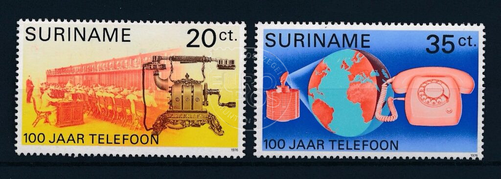 Suriname 1976 100 jarig bestaan telefoon ZB 35-36 Postfris