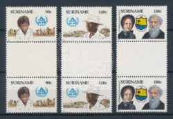 Suriname 1987 100 ans de l'Armée du Salut Année des sans-abri Pont paires ZB 546-548 BP MNH