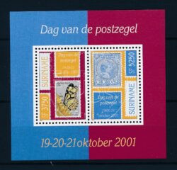 Suriname 2001 Dag van de postzegel blok ZB 1128 Postfris