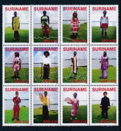 Suriname 2008 Klederdrachten ZB 1514-1525 Postfris