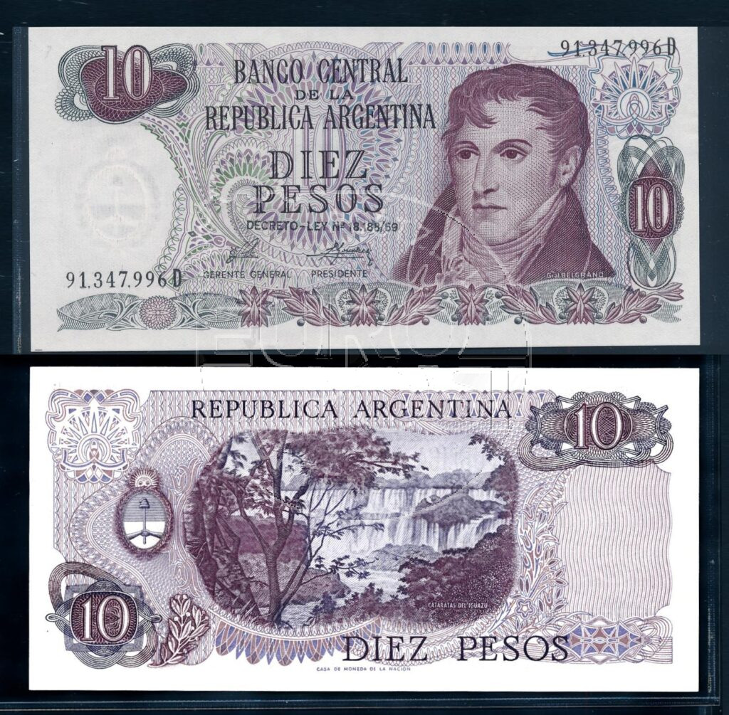 Argentinië ND 1973-1976 10 Pesos bankbiljet Porta-Mondelli UNC