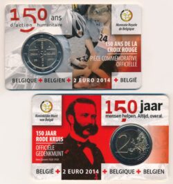 België 2014 2 Euro Rode Kruis Coincard Frans