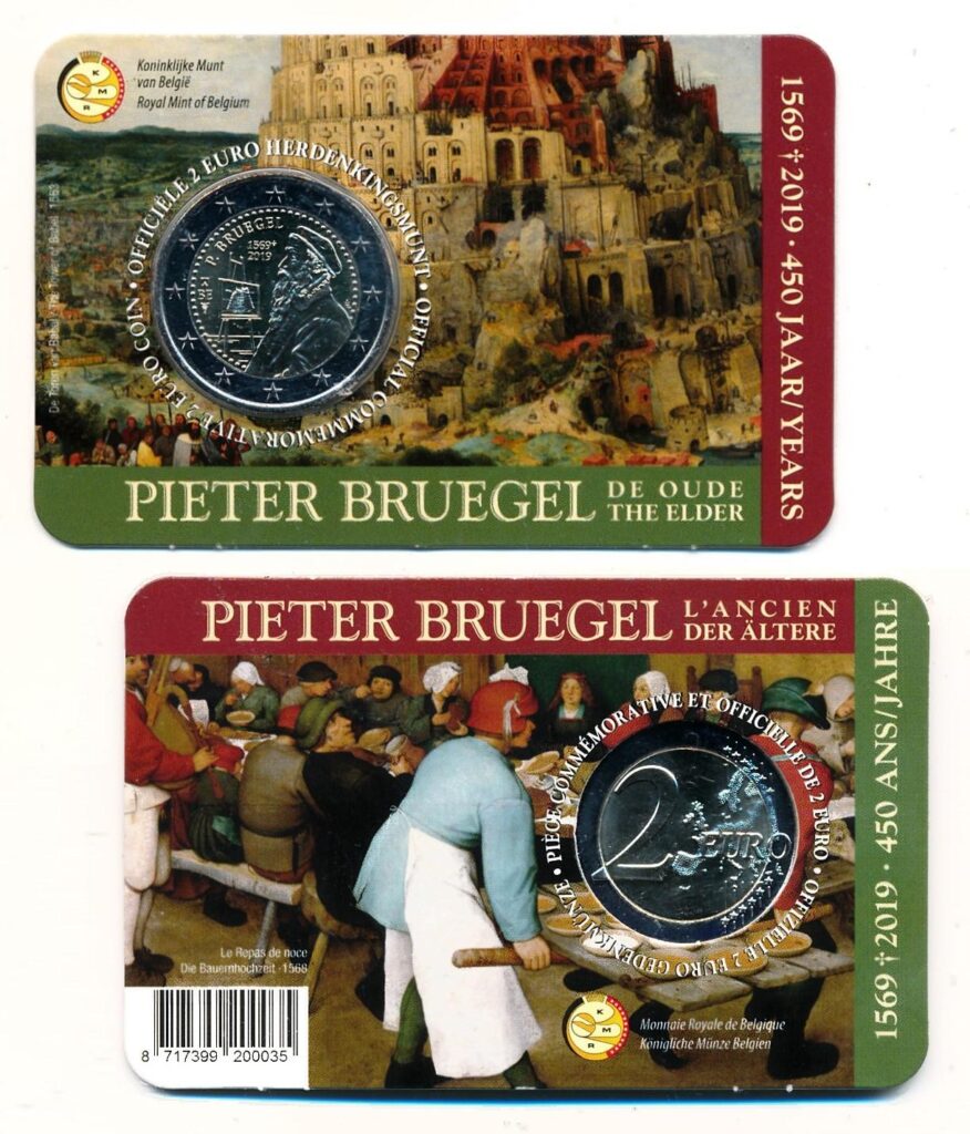 Belgium 2019 2 Euro Pieter Bruegel in coin card Dutch