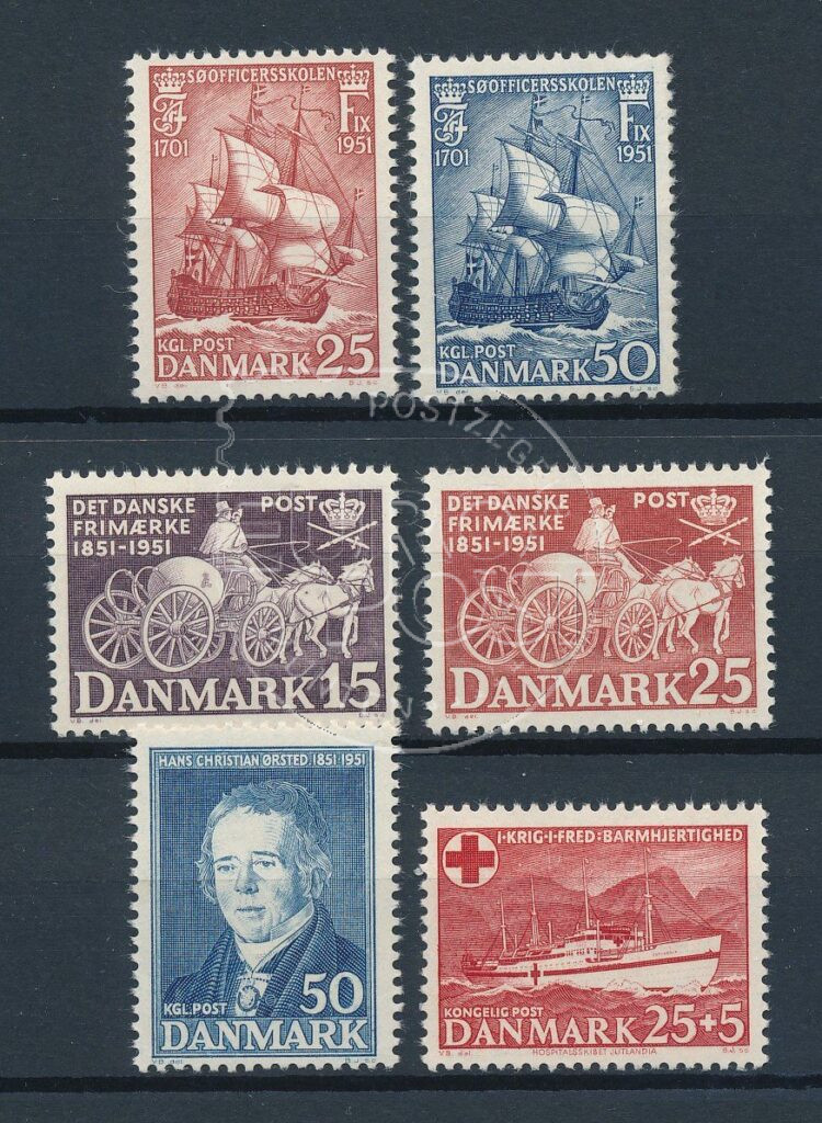 Denemarken 1951 Complete jaargang postzegels postfris